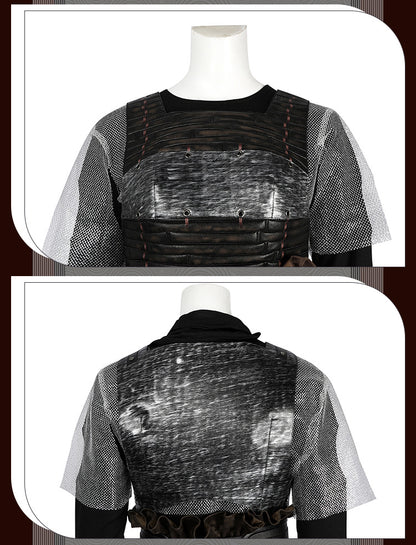 Futuristic Padawan White Robe Costume - Colorful Sash Belt Hooded Ensemble | Sci-Fi Academy Style