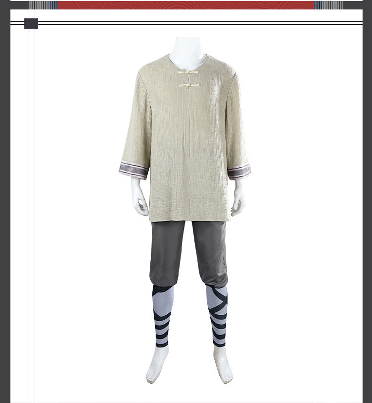 Eastern Warrior Red Black Robes with Conical Hat - Full Cosplay Suit Male | Staff Accessories Halloween Performance