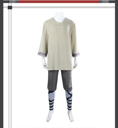 Eastern Warrior Red Black Robes with Conical Hat - Full Cosplay Suit Male | Staff Accessories Halloween Performance