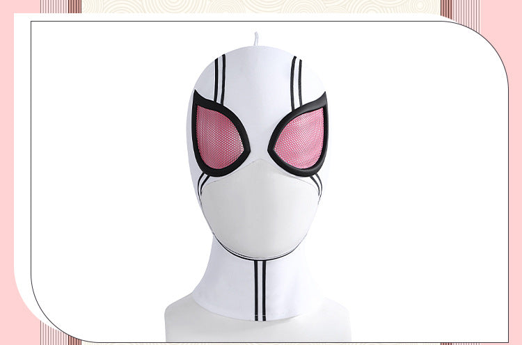 Pink Tactical Suit with White Accents & Black Details - Full Female Cosplay Ensemble Mask Holsters Belt