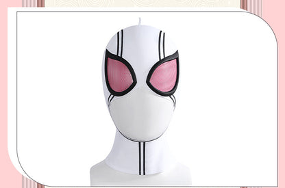 Pink Tactical Suit with White Accents & Black Details - Full Female Cosplay Ensemble Mask Holsters Belt