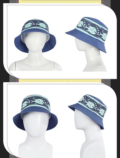 Green Hawaiian Fox Shirt & Purple Tie Ensemble - Fox Tail Headpiece Cosplay Costume for Children & Adults