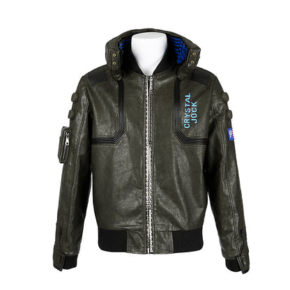 Cyberpunk Streetwear Embroidered Bomber Jacket & Tactical Pants - Male Full Ensemble with Belt Accessories