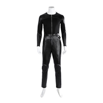 Dark Daywalker Black Jumpsuit with Silver Details - Sword Harness Cosplay Costume Men Leather Look
