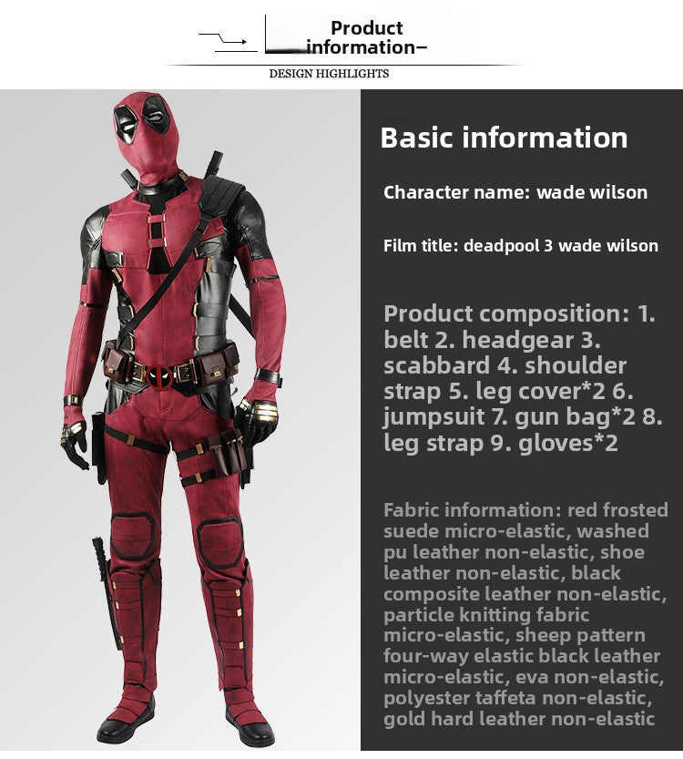 Mercenary Hero Cosplay Costume – Wade Bodysuit and Accessories Set