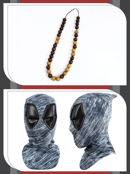 Eastern Warrior Red Black Robes with Conical Hat - Full Cosplay Suit Male | Staff Accessories Halloween Performance