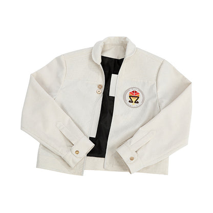 Retro Blue Uniform Jacket with Collar & Patches - Full Cosplay Set Kids/Adult Sci-Fi Academy Style