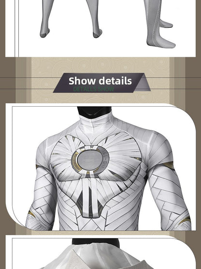Lunar Hero Cosplay Costume – Bodysuit with Cape for Men