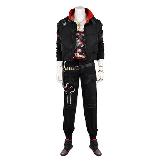 Bold Yellow Street Samurai Jacket Cosplay - Black Pants Belt Full Ensemble Male Cyberpunk Style