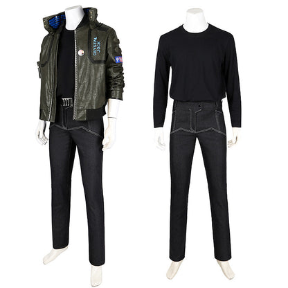 Cyberpunk Streetwear Embroidered Bomber Jacket & Tactical Pants - Male Full Ensemble with Belt Accessories