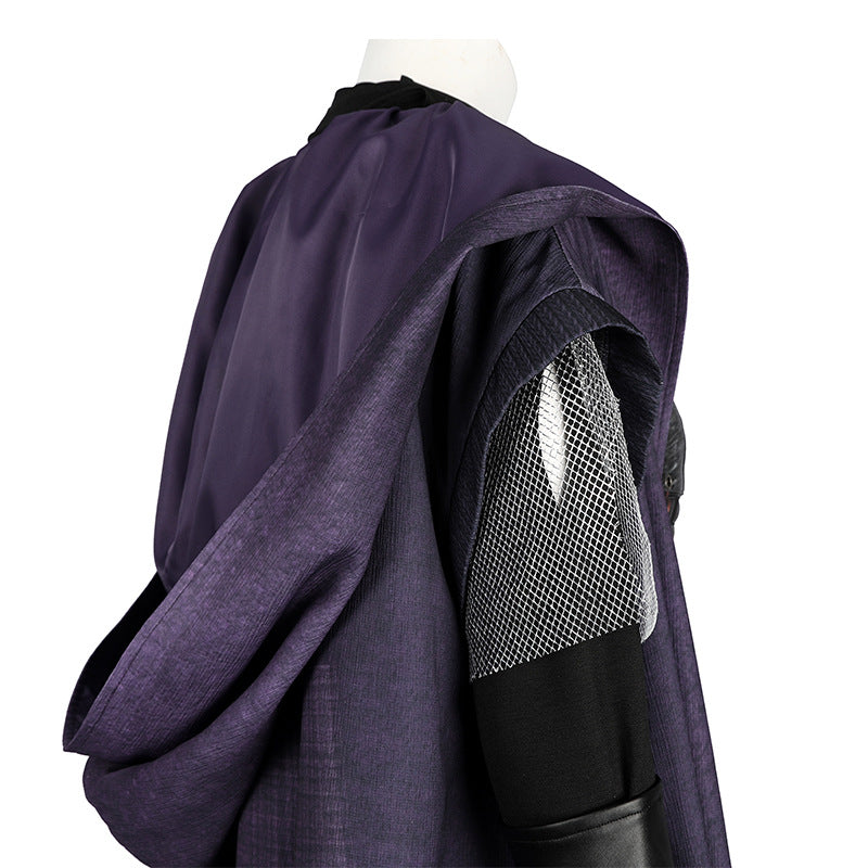 Futuristic Padawan White Robe Costume - Colorful Sash Belt Hooded Ensemble | Sci-Fi Academy Style