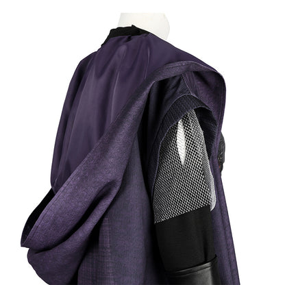 Futuristic Padawan White Robe Costume - Colorful Sash Belt Hooded Ensemble | Sci-Fi Academy Style