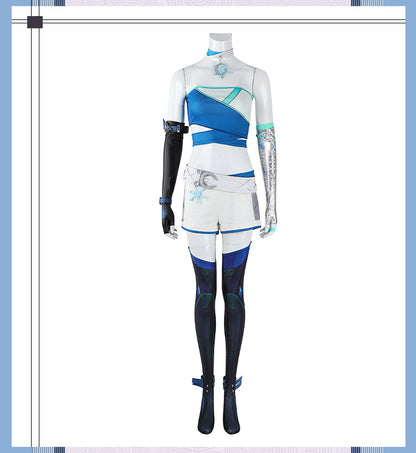 Frost Moon Sorceress Cosplay Costume – Fantasy Ice-Themed Outfit for Women