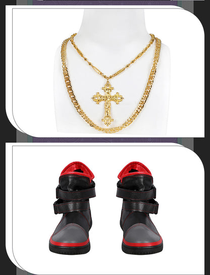 Bold Yellow Street Samurai Jacket Cosplay - Black Pants Belt Full Ensemble Male Cyberpunk Style