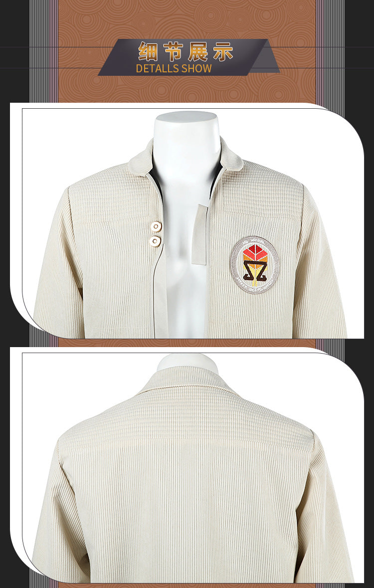 Retro Blue Uniform Jacket with Collar & Patches - Full Cosplay Set Kids/Adult Sci-Fi Academy Style
