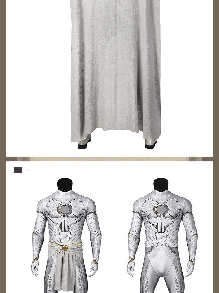 Lunar Hero Cosplay Costume – Bodysuit with Cape for Men