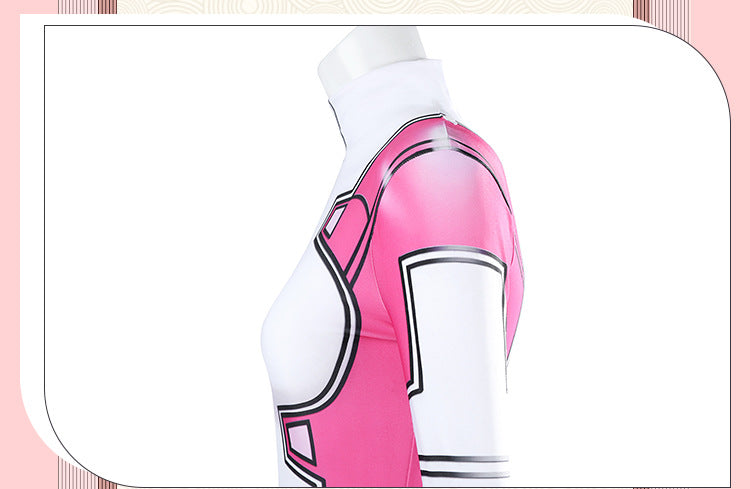 Pink Tactical Suit with White Accents & Black Details - Full Female Cosplay Ensemble Mask Holsters Belt