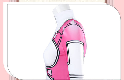 Pink Tactical Suit with White Accents & Black Details - Full Female Cosplay Ensemble Mask Holsters Belt