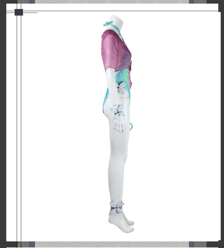 Aqua Wing Sorceress Cosplay Swimsuit – Fantasy Butterfly-Themed Outfit for Women