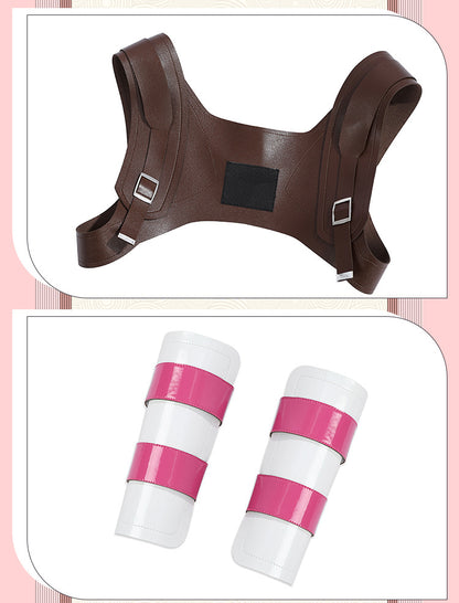 Pink Tactical Suit with White Accents & Black Details - Full Female Cosplay Ensemble Mask Holsters Belt