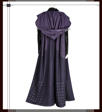 Futuristic Padawan White Robe Costume - Colorful Sash Belt Hooded Ensemble | Sci-Fi Academy Style