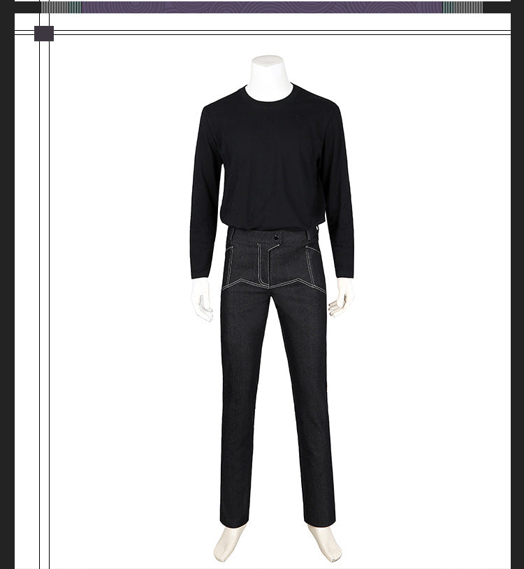 Cyberpunk Streetwear Embroidered Bomber Jacket & Tactical Pants - Male Full Ensemble with Belt Accessories