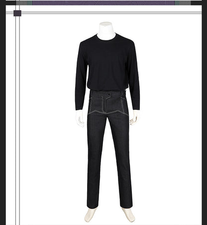 Cyberpunk Streetwear Embroidered Bomber Jacket & Tactical Pants - Male Full Ensemble with Belt Accessories