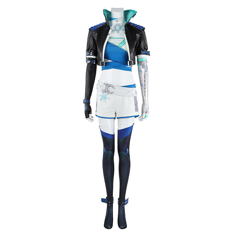Frost Moon Sorceress Cosplay Costume – Fantasy Ice-Themed Outfit for Women