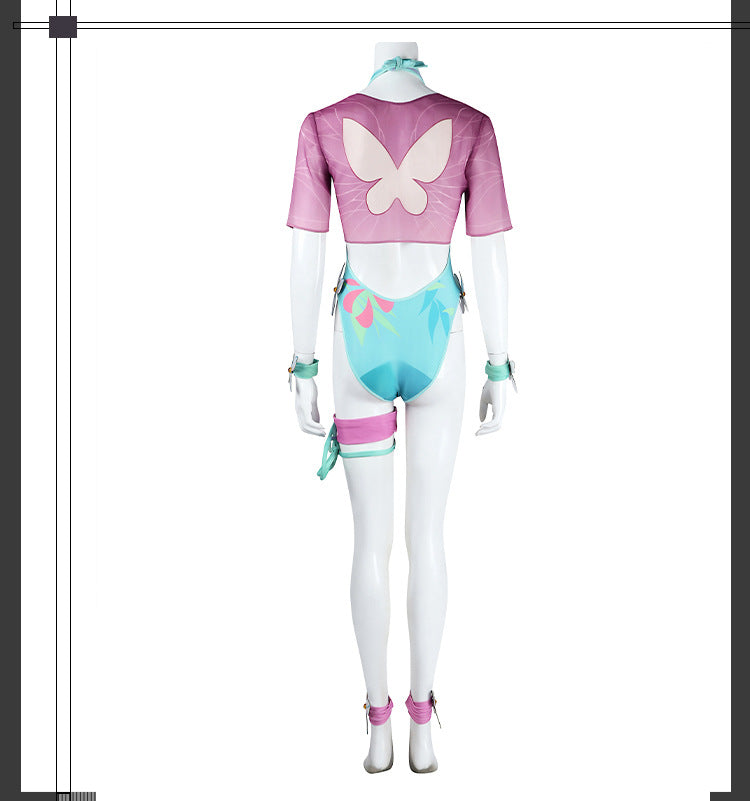 Aqua Wing Sorceress Cosplay Swimsuit – Fantasy Butterfly-Themed Outfit for Women
