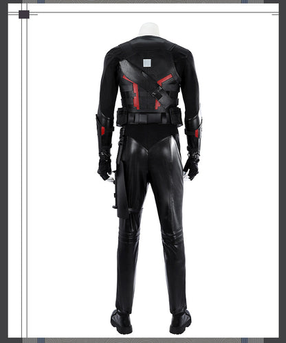 Dark Daywalker Black Jumpsuit with Silver Details - Sword Harness Cosplay Costume Men Leather Look
