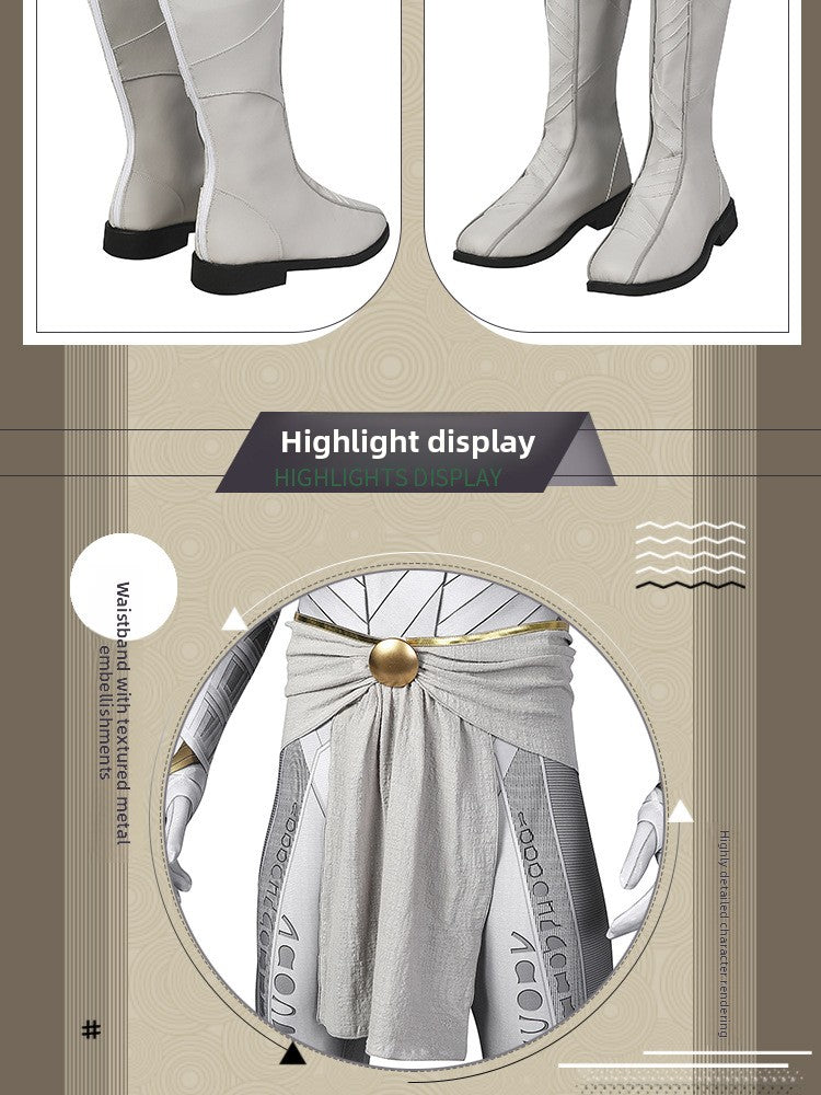 Lunar Hero Cosplay Costume – Bodysuit with Cape for Men