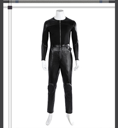 Dark Daywalker Black Jumpsuit with Silver Details - Sword Harness Cosplay Costume Men Leather Look