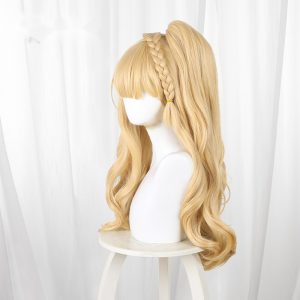 Milia Saeki Blonde Clip-in Curly Cosplay Wig for Magical Girl Witch Trial - 612E