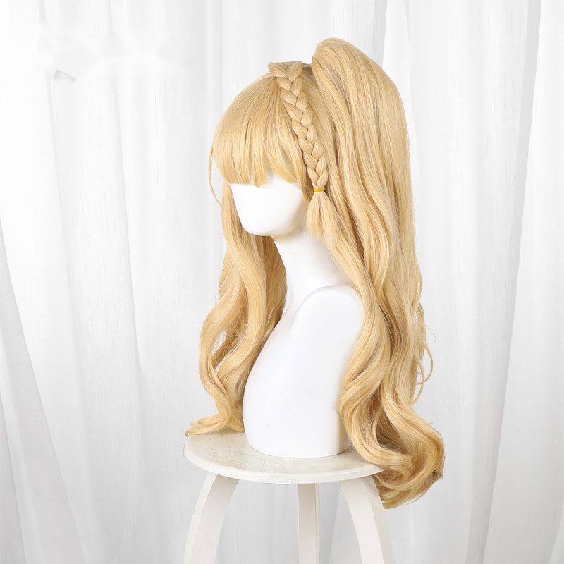 Milia Saeki Blonde Clip-in Curly Cosplay Wig for Magical Girl Witch Trial - 612E