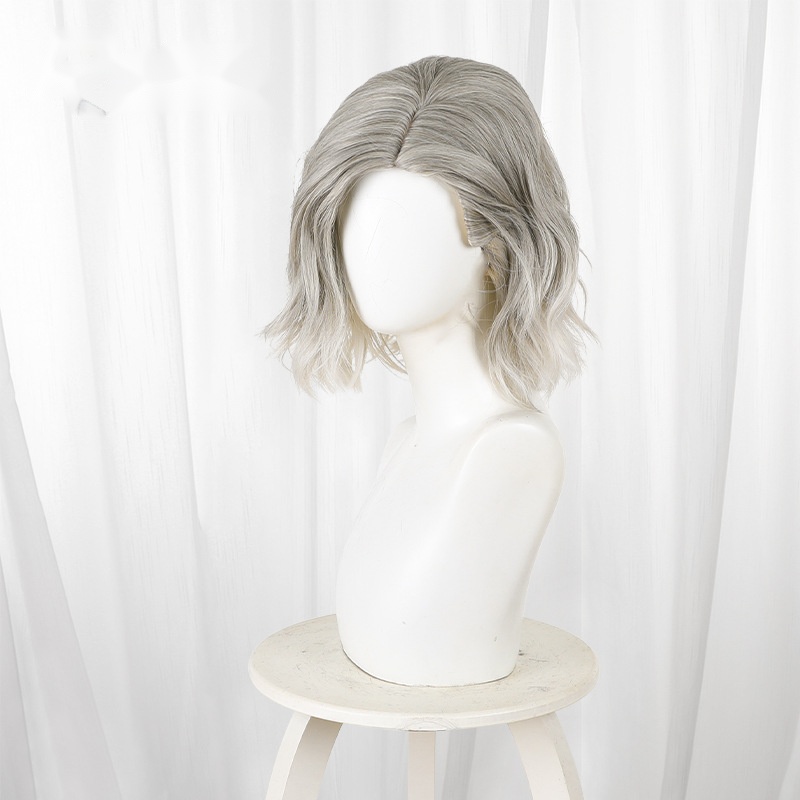 Requiem Gradient Platinum Blonde Short Curly Cosplay Wig for Resident Evil Requiem - 520E