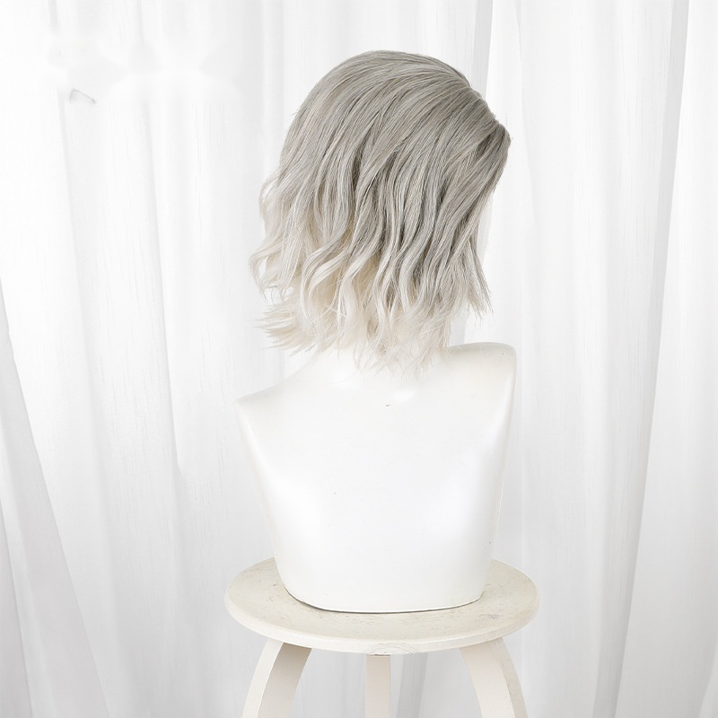 Requiem Gradient Platinum Blonde Short Curly Cosplay Wig for Resident Evil Requiem - 520E - Image 3