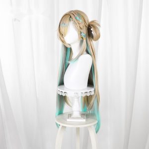 Linnae Gradient Cyan Braided Long Cosplay Wig for Wuthering Waves - 572Q