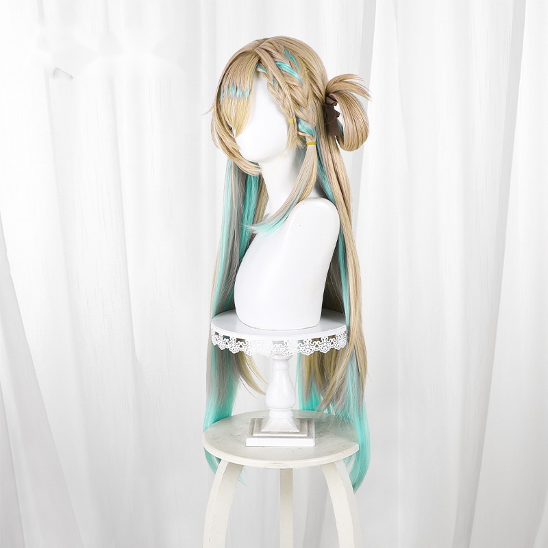 Linnae Gradient Cyan Braided Long Cosplay Wig for Wuthering Waves - 572Q