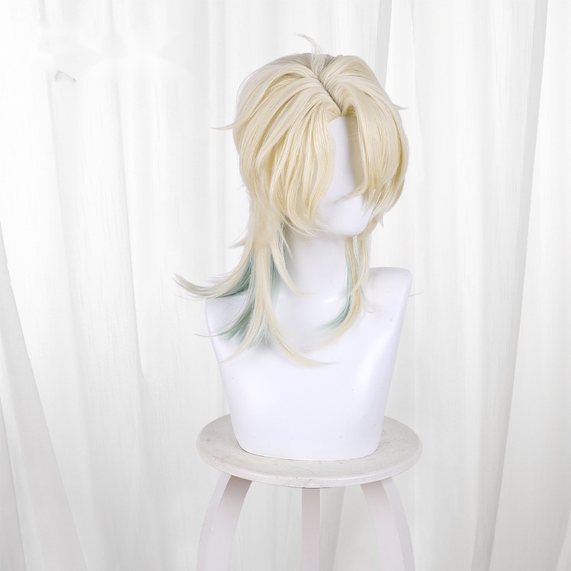 Lu Hesi Highlighted Side-part Scalp-top Half-up Short Cosplay Wig for Wuthering Waves - 572T - Image 3