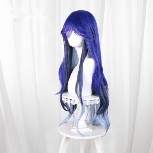 Roccia Gradient Ultramarine Long Wavy Styled Cosplay Wig for Wuthering Waves