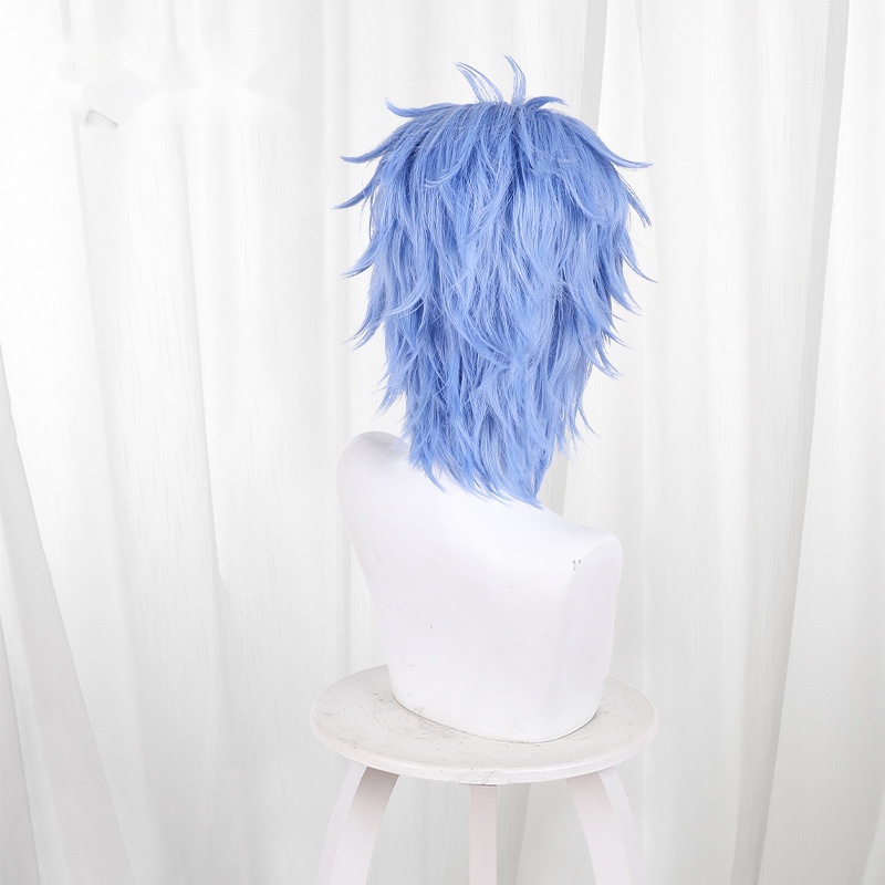 Aori Enjo Sky Blue Short Flipped Layered Cosplay Wig for Dead Account - 616 - Image 4