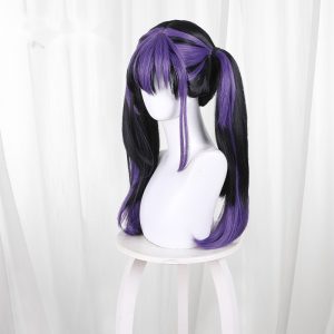 Kiyomi Urushigawa Color-block Twin Ponytail Long Cosplay Wig for Dead Account - 616B