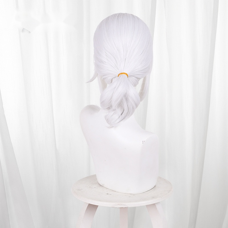 Painter White Short Ponytail Flipped Cosplay Wig for Identity V - 476JE - Image 4