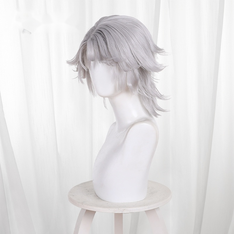 Acrobat Silver-white Scalp-top Flipped-up Cosplay Wig for Identity V