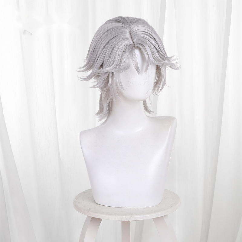 Acrobat Silver-white Scalp-top Flipped-up Cosplay Wig for Identity V - Image 3