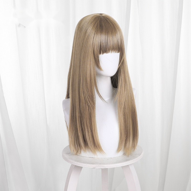 Bing Chuan Xiao Xue Flaxen Blonde Round Scalp-top Cosplay Wig for The Ice Wall - 457A - Image 3