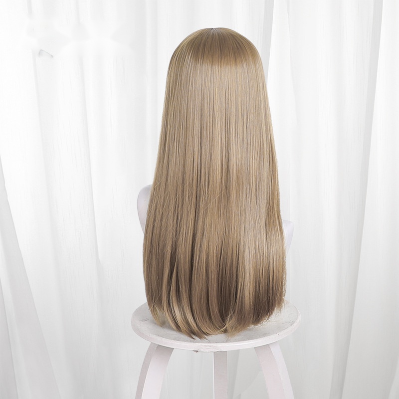 Bing Chuan Xiao Xue Flaxen Blonde Round Scalp-top Cosplay Wig for The Ice Wall - 457A - Image 4