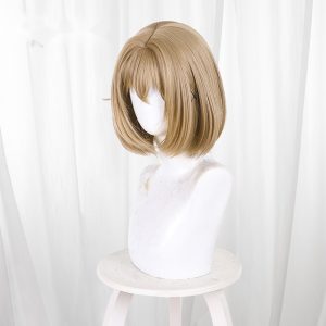 Sheena Shiina Flaxen Blonde Middle-part Scalp-top Short Cosplay Wig for Love You Till the End of Life