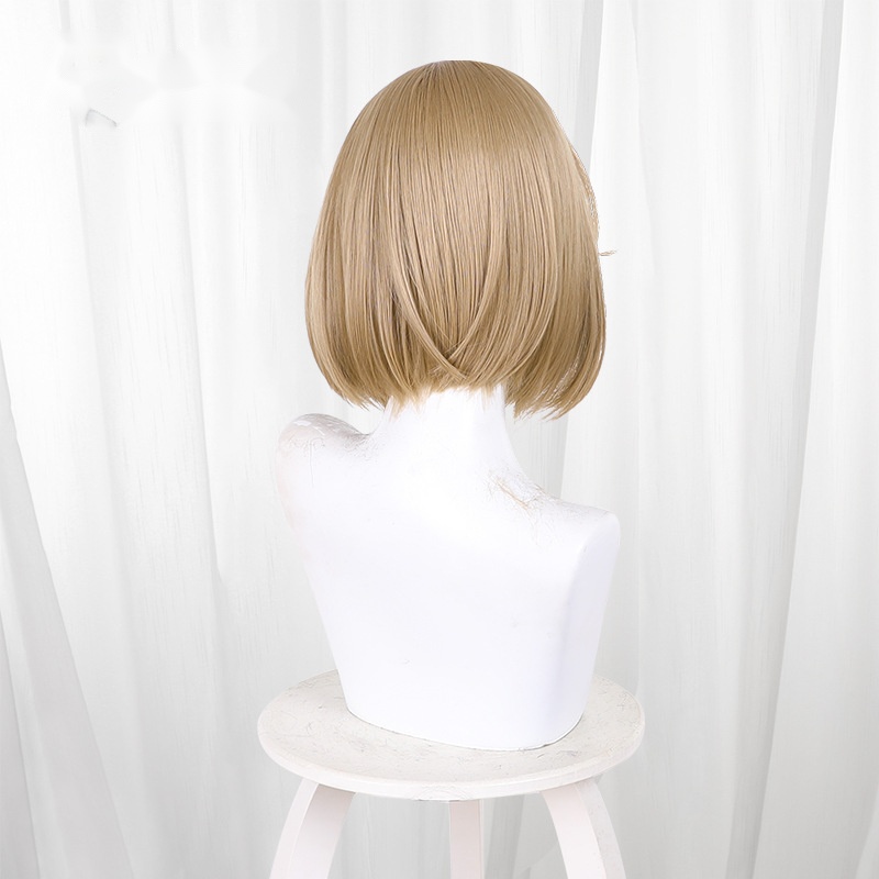 Sheena Shiina Flaxen Blonde Middle-part Scalp-top Short Cosplay Wig for Love You Till the End of Life - Image 4
