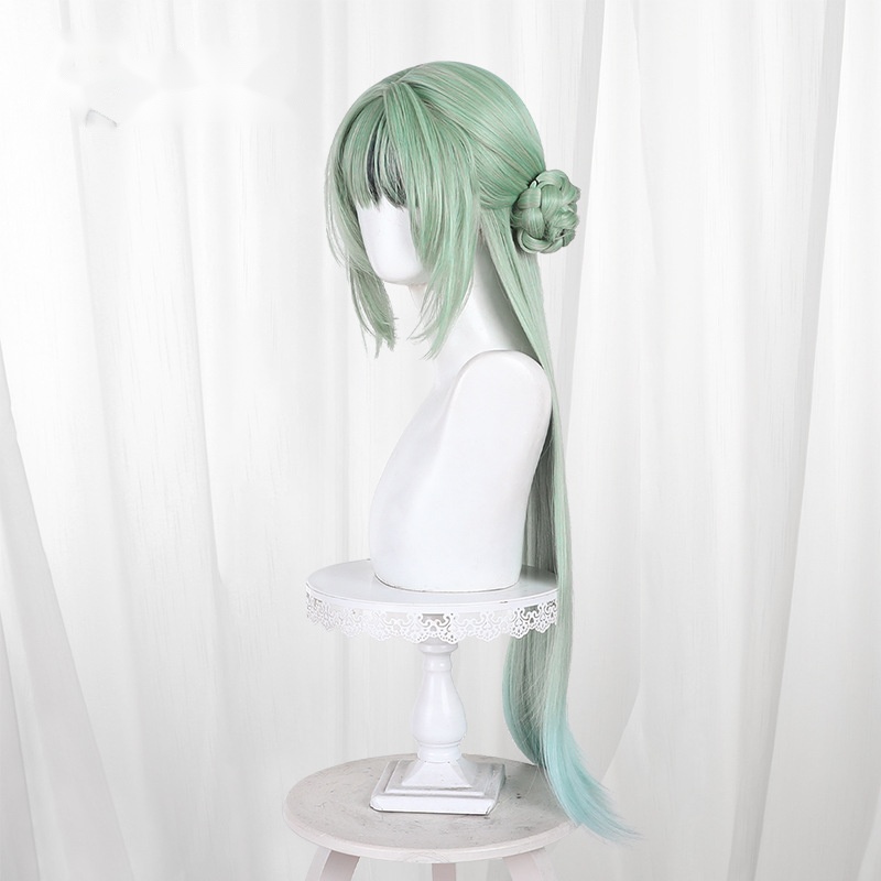 Thirteen Green Middle-part Scalp-top Long Cosplay Wig for Arknights: Endfield